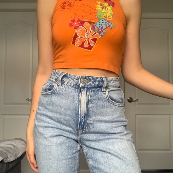 Hawaii inspired hibiscus print mini tank top - Picture 2 of 2